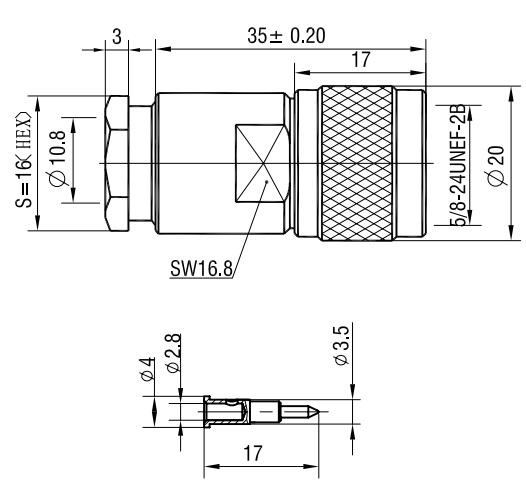 N-male RG8 LMR400 connector